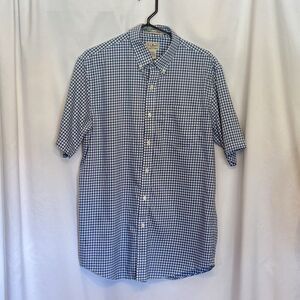 LL Bean Men's Short Sleeve Button Down Shirt Size Medium Wrinkle Resistant